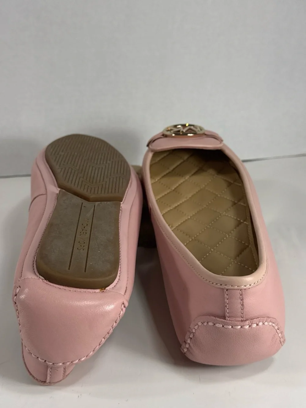 Michael Kors Pink Leather Logo Ballet Flats